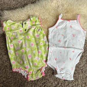 Set of 2 6 month tank top onesies Carter’s and First Moments